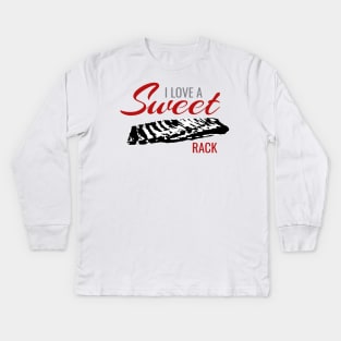 Funny Smoker Grill I Love A Sweet BBQ Rib Rack Summer Shirt Kids Long Sleeve T-Shirt